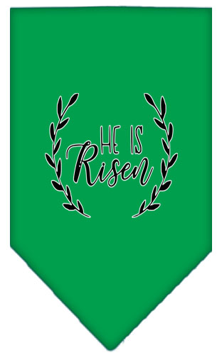 He Is Risen Screen Print Bandana Emerald Green Large